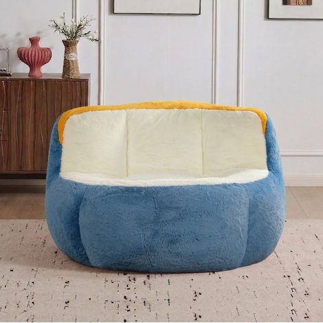 Poltrona sacco grande in ecopelliccia multicolore con imbottitura in schiuma OKWISH (1/5)