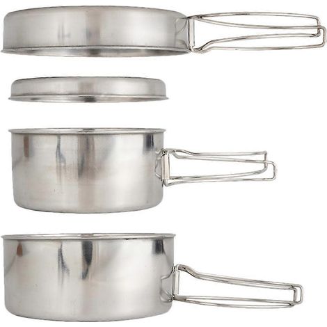 Ensemble de cuisine de camping en acier inoxydable (2 pièces) (1/5)