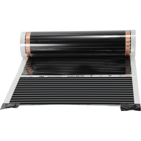 Chauffage par film pour sol et mur, chaleur infrarouge noire, 200 cm x 50 cm, 220 W/m² (1/5)