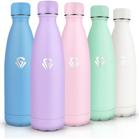 Gourde Isotherme, Acier Inoxydable 18/8, Bouteille Isotherme, 500ML Sans BPA, Gourde Inox Enfant, Étanche Double Isolation, Bouteille Inox pour Le Camping, Les Écoles, Les Gymnases (1/5)