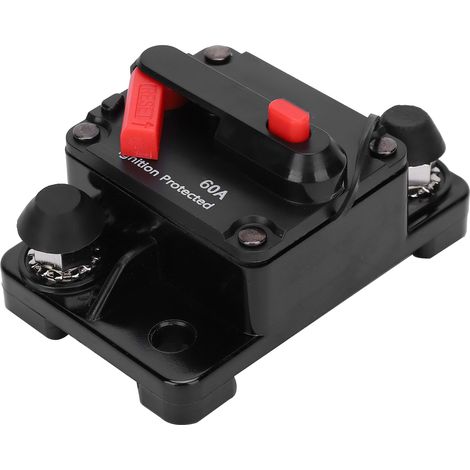 Disjoncteur à réarmement automatique, porte-fusible en cuivre étanche, interrupteur automatique rouge, 12-42 V CC, 60 A (1/5)
