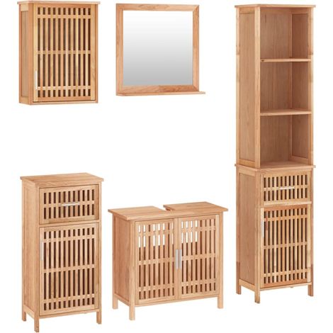 Maison Exclusive - Set Mobili da Bagno 5pz in Legno Massello di Noce