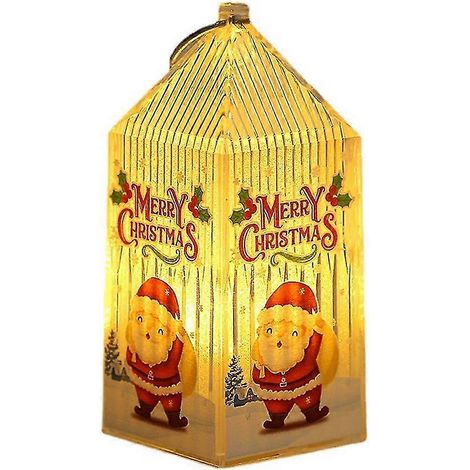 Weihnachtslaterne mit LED-Beleuchtung, kleine tragbare flammenlose Laterne (1/5)