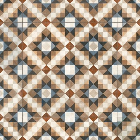 Carrelage Vintage effet Carreau ciment Multicolore Tyre 45x45x0,95 cm Trevora - Sol et mur intérieur (vendu par carton de 1 m²) - RO'MA CARRELAGE
