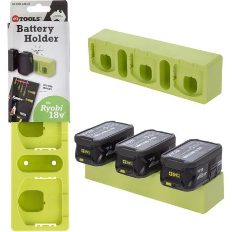 Support mural pour batteries RYOBI 18 V Soutenir la batterie Idéal pour atelier ou van Installation de montage (1/5)