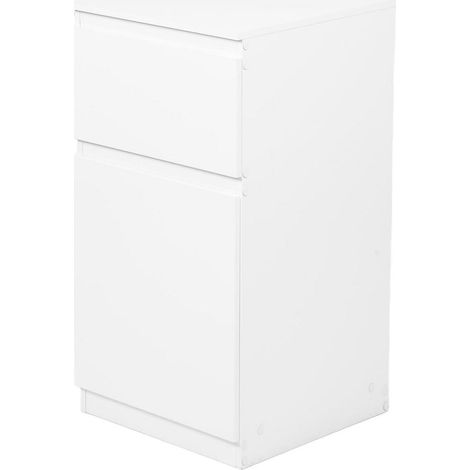 Schmaler Kommodenschrank Weiß 40cm mit 1 Schublade, Nachttisch für Schlafzimmer & Büro (1/5)