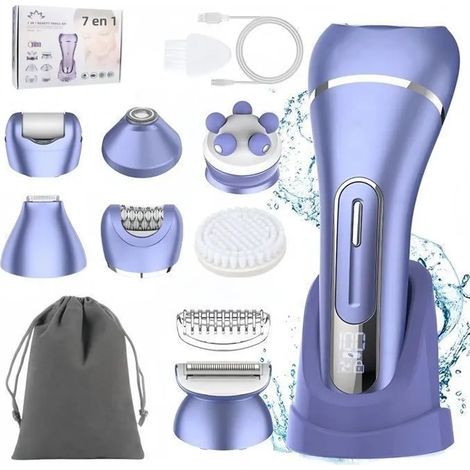 ®Rising FF Épilateur Électrique Femme 7 en 1 - IPX7 Étanche - USB Rechargeable - 2 Vitesses,Solution Complète pour une Peau Douce et Soignée (1/5)