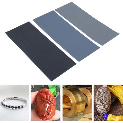 Kit de 42 feuilles de papier abrasif (grains 120 à 3000) pour le ponçage et le polissage. (1/5)