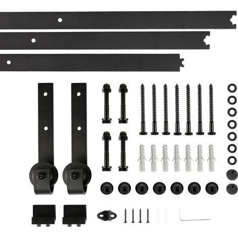Skecten 2.44M Herraje Para Puerta Corredera Kit, Riel de Poleas Para Puertas - Forma Clásica