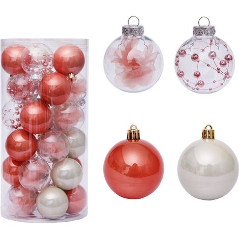 Boule De Noel - 60 Mm - En Plastique Incassable - Pour Arbre De Noel Mariage Fete - Lot De 30 (1/5)