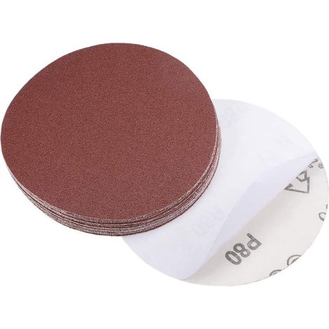 5-Zoll-Schleifscheiben – 15er-Pack – Aluminiumoxid, Körnung 80 – Selbstklebend, ohne Löcher – Für Holz, Metall und Lack – 125 mm (1/5)