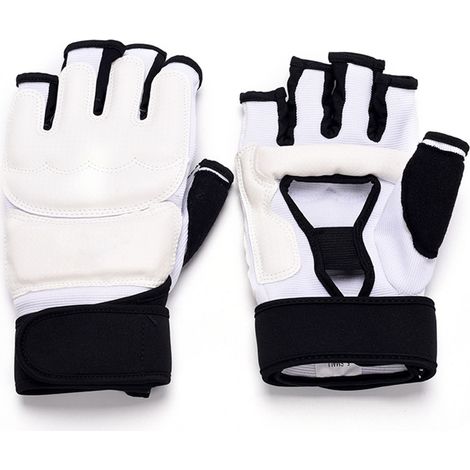 1 Paire Gants Taekwondo Karaté en Cuir PU Mousse Douce Coton Protecteur Mains pour Sac de Frappe Combat Kickboxing (1/5)