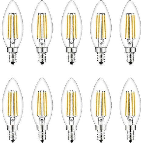 Petites ampoules LED à vis, lot de 10, culot E14, dimmables, équivalent 40 W E14/SES, 220 V, blanc chaud 2700 K, FanciBuy-AquaForge (1/3)