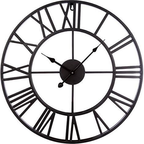 BDD de Style Vintage Silencieux sans tic-tac à Piles 40 cm horloges à Chiffres Romains Noirs pour Salon Chambre Cuisine décoration (1/5)