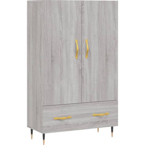 Credenza cassettiera cassettiera mobile contenitore organizer cucina soggiorno soggiorno alto Sonoma 69,5 x 31 x 115 cm derivati del legno grigio 020035393