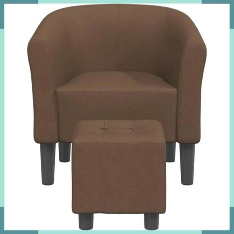 356435 Chaise cabriolet avec repose-pied marron tissu (1/5)