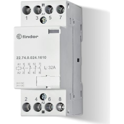 Contacteur 4NO 32A 230V AC DC AgNi indicateur mécanique FINDER 227402301310PAS