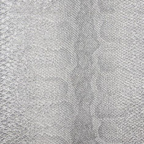 Silver Python Wallpaper Fine Décor Textured Heavyweight Vinyl Grey Glitter