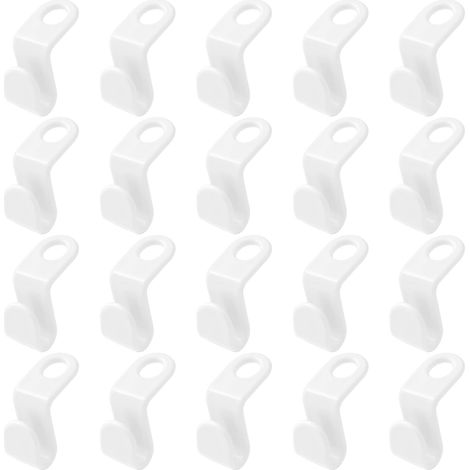 Sollbry 20 Pièces Crochet Cintre,Cintres Gain De Place,Crochet Gain De Place pour Cintre,Clip D'extension De Crochet,Cintre en Cascade Crochet Organisateur De Garde Robe,Blanc(51.61.5cm) (1/4)