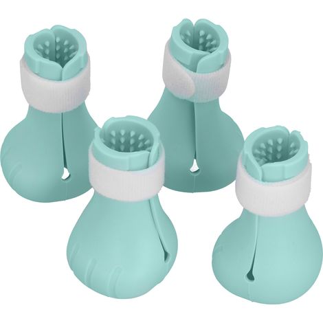 Bottes en silicone anti-griffures pour chat, protège-griffes et protection pour les pattes lors du bain et du rasage (vert menthe) (1/5)