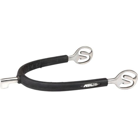30 MM, Grigio Gunmetal: Speroni inglesi in inox ricoperto in gomma con gambo a martello (1/4)