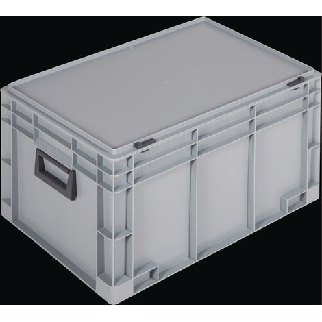Valigia rigida L600xP400xH333mm in PP con 2 maniglie, chiusura a scorrimento, grigia, 62,2 litri