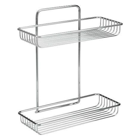 Metaltex 40431210080 - Griglia da scaffale Atlantis con Ventose, 2 Livelli, cromata (1/2)