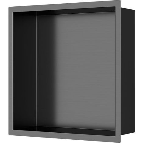 Swiss Aqua Technologies Aurum UP-Wandnische, Edelstahl 304, 30x30x10cm, Gun Metal PVD gebürstet (SATAURN3030BGM)