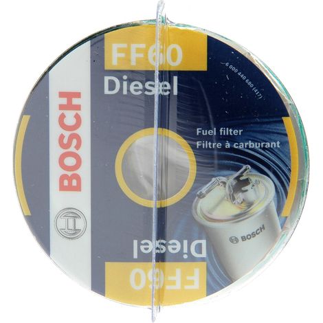 Bosch – Filtre à gazole FF60 – Filtration efficace pour moteurs diesel – Compatible avec plusieurs modèles CITROEN et PEUGEOT