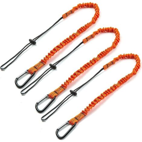 Lanière à Outils, 3 Pièce Cordon Porte-Outils de Sécurité Rétractables avec Mousqueton Simple et Extrémité de Boucle Réglable, Outil de Protection Contre Les Chutes (1/4)