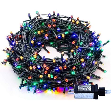 Mehrfarbige Lichterkette für den Außenbereich, 10 m lange, wasserdichte Lichterkette mit 100 LEDs und 8 Speichermodi für den Innenbereich, ideal für Weihnachtsbaum, Garten, Party, Schlafzimmer und als (1/5)