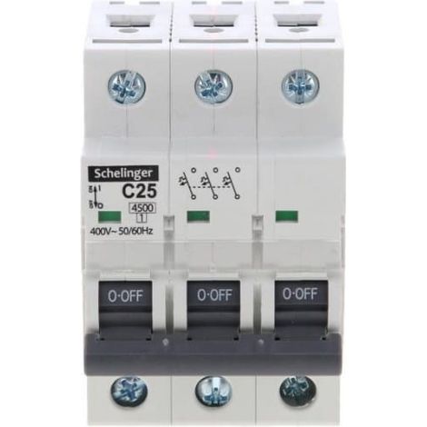 Leistungsschalter 3P C 25A 6kA AC Schelinger A02-G7-3P-C25