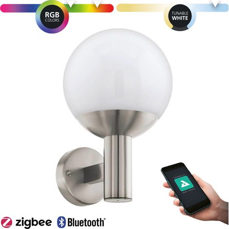 Éclairage en acier inoxydable Nisia-Z Nisia-Z L: 20cm B: 22cm H: 31.5cm Dimmable IP44 avec connexion Z (1/5)