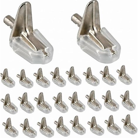 30 Taquets Pour Étagères 3mm En Nickel Support Verre Pour Placard Meuble (1/5)