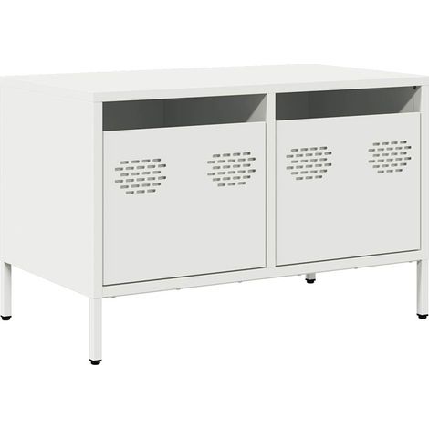 vidaXL Mobile TV Bianco 68x39x43,5 cm in Acciaio Laminato a (1/5)