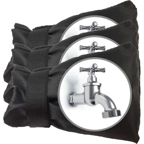 3pcs noir Cache Robinet Exterieur Couvre-Robinet pour Hiver Antigel Étanche Couverture de Protection de Robinet de Jardin Extérieur Grande Taille (1/5)