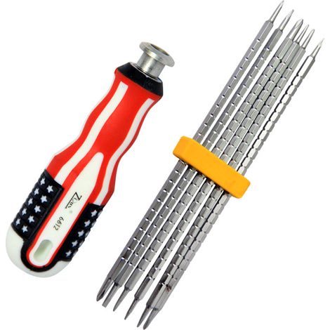 Juego de destornilladores multipunta 6 en 1, destornillador portátil y versátil para electrodomésticos y aparatos electrónicos.