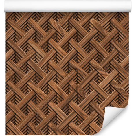Papier peint imitation bois à motif géométrique 3D pour salon et chambre 50x1000 cm (1/5)