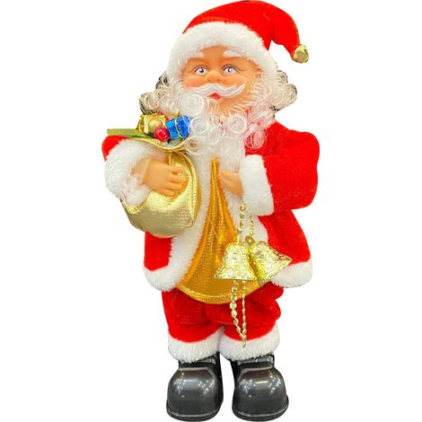 Elektrische, musikalische Weihnachtsmannfigur, singt und tanzt, batteriebetrieben, Weihnachtsspielzeug für Zuhause und für Geschäfte. Klingel. (1/5)