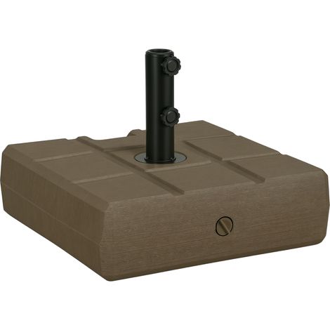 Pied de parasol de jarden remplissable avec poignée en PEHD et acier, 49 x 49 x 36,5 cm, marron, idéal pour stabiliser votre parasol de jardin ou de balcon, adapté à une utilisation extérieure rési... (1/5)