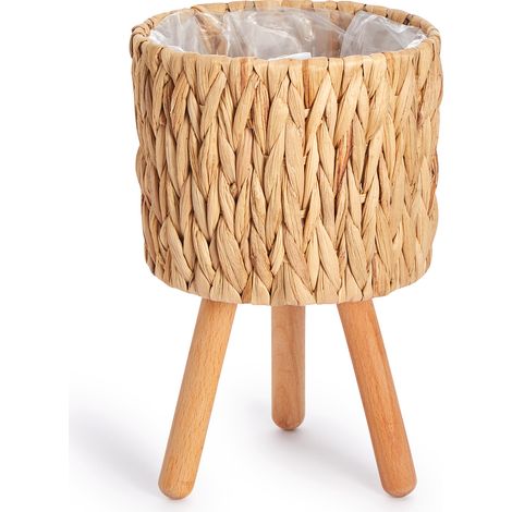 Paco Home Maceta Sobretiesto Grande Jardinera Interior Tiesto Juego Cesto Madera trenzada Natura, 3pcs Set / Design 7