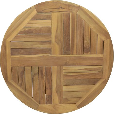 Axi Sari Plateau Tournant En Bois De Teck, Rond, Ø 80 Cm  Assiette De Service Idéal Pour Les Boissons, Les Gâteaux Et Les Accessoires