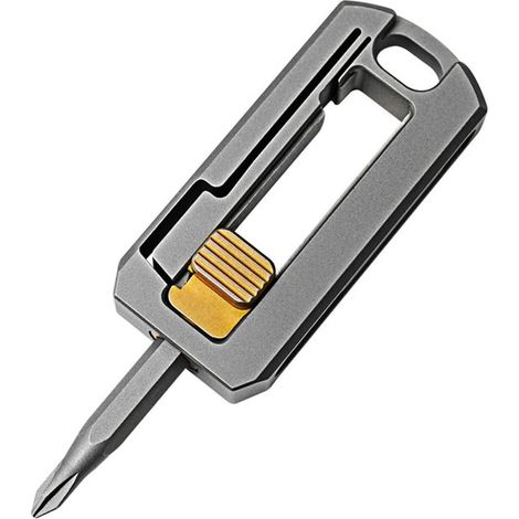 Destornillador de aleación de titanio, magnético, pequeño, combinado para reparación, multifuncional, herramienta EDC portátil para exteriores (1/5)