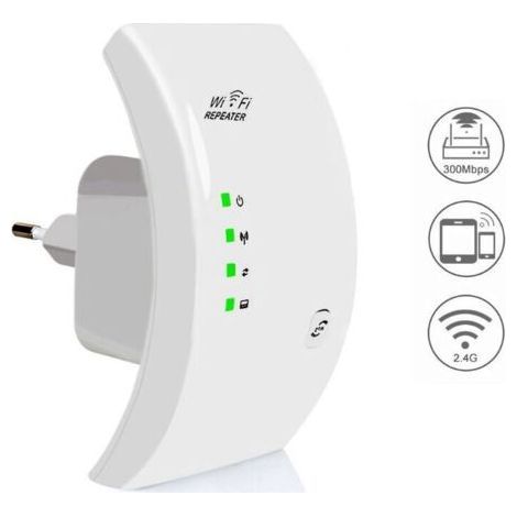 Autre accessoire de domotique,Répéteur WiFi, Amplificateur WiFi Puissant, WiFi Extender N300, WiFi Signal Booster, 1 Port Ethernet, Couvre jusqu'à 200㎡,Compatible avec Toutes Les Box Internet