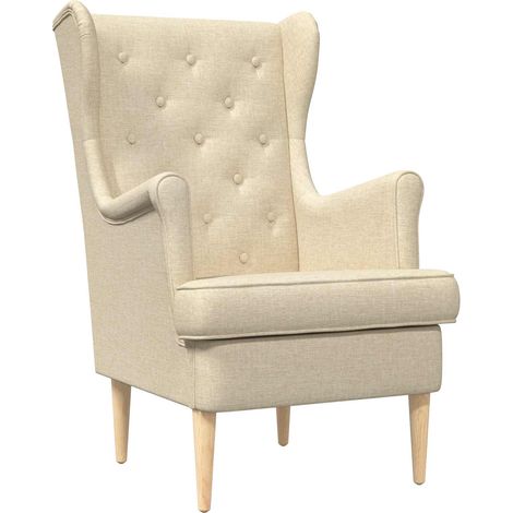 Sillón Crema Tela vidaXL