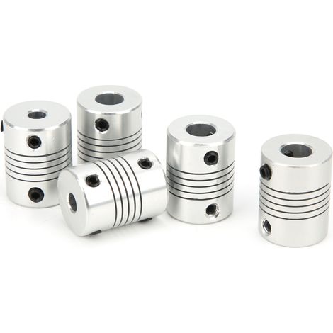 Lot de 5 accouplements flexibles pour moteur pas à pas d'imprimante 3D, en alliage d'aluminium, 5 x 8 mm (1/5)