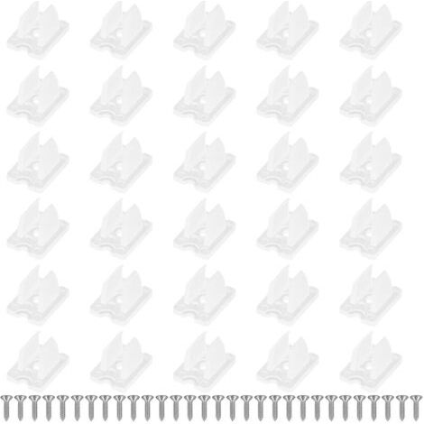 30 LED strip mounting clips, neon LED strip clips, LED string light clips, LED neon holders made of plastic with screws, white, for indoor and outdoor mounting--DTEKGAZ