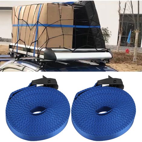 2 Pièces de Sangles d'Arrimage Bleu Marine avec Boucles en Alliage de Zinc - 5 Mètres (1/5)