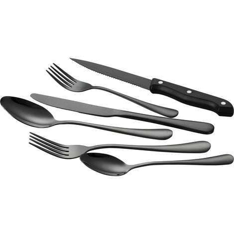 Mophorn 48-teiliges Besteckset aus rostfreiem Edelstahl, glänzend poliertes Essgeschirr-Set, spülmaschinengeeignetes Besteck für die Küche, geeignet für 8 Personen, inklusive Messer