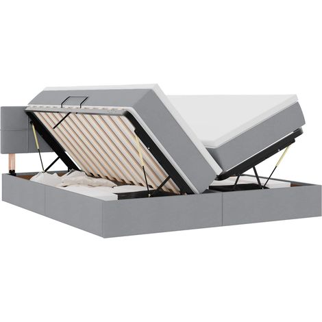 Letto con Contenitore con materasso Grigio chiaro 180 x 200 cm vidaXL (1/5)